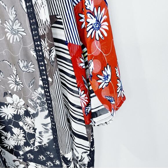 Roz & Ali Colorful Patchwork Kimono Size Small EUC - Picture 3 of 11